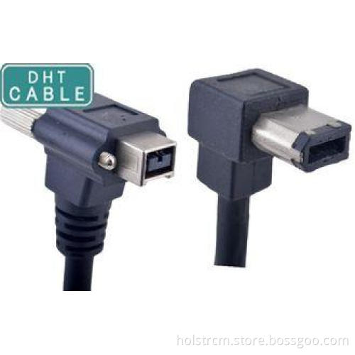Machine Vision Cables Firewire 1394B 9Pin Right Angle Thumb